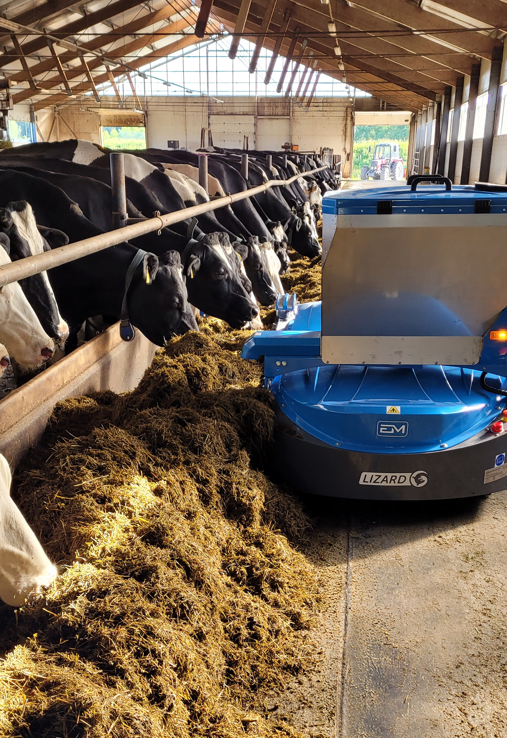 Robot paszowy EM LIZARD w gospodarstwie