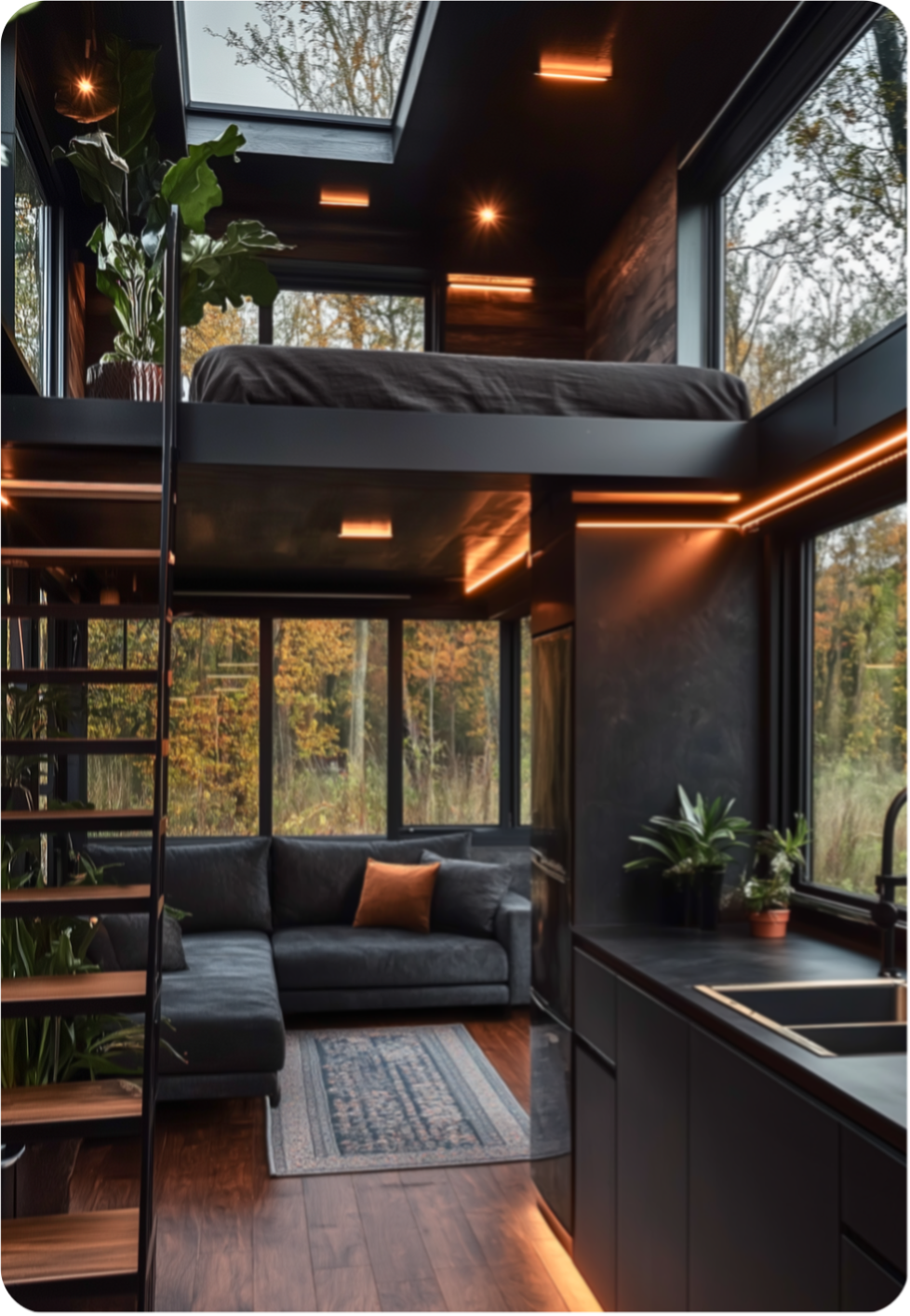 Off-grid cabin under stormy skies with lightning strike in the distance — symbolizing vulnerability and the need for real preparedness