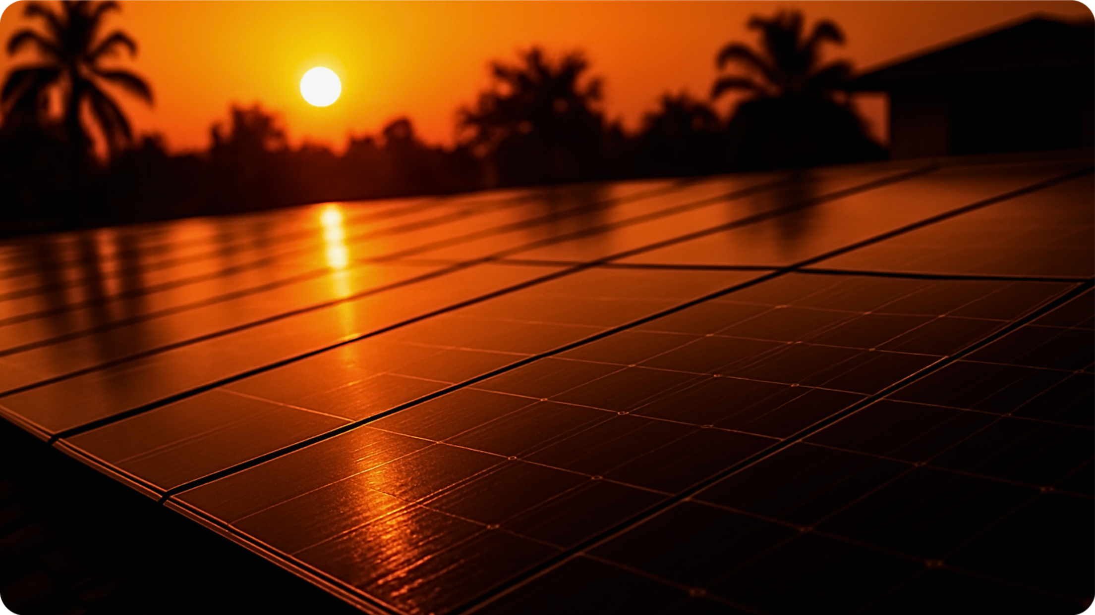 Off-grid bus conversion with solar panels, parked in a snowy mountain landscape with warm interior lighting.