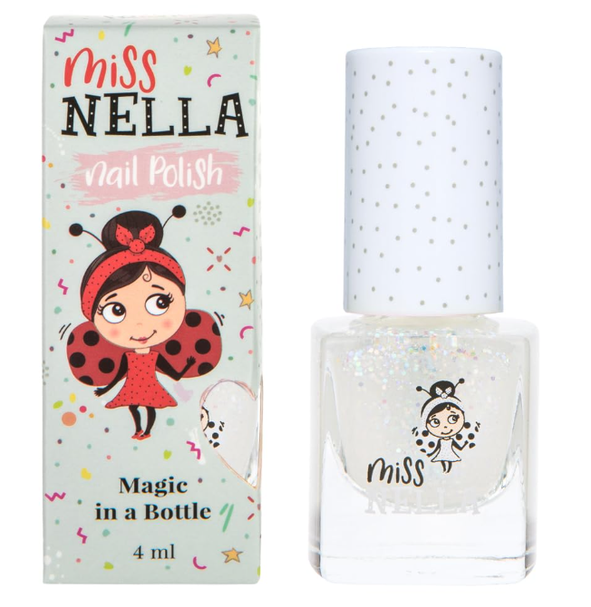 Special Glitter Clear Nail Polish for Kids, Non-Toxic & Odor Free Formula for Children