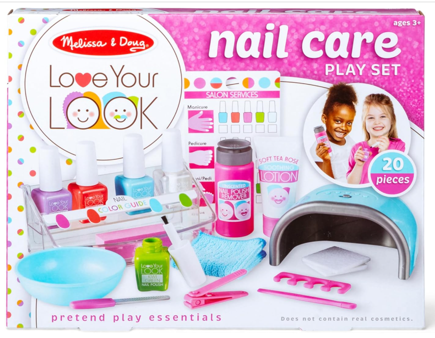 Pretend Nail Care Play Set – 20 Pieces for Mess-Free Play Mani-Pedis (Does NOT Contain Real Cosmetics)