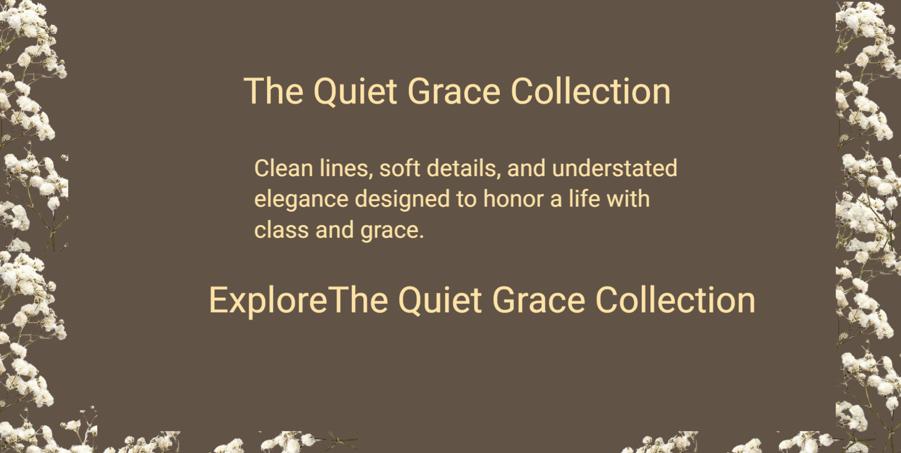 Quiet Grace custom funeral program featuring a timeless memorial design with soft florals and elegant typography.