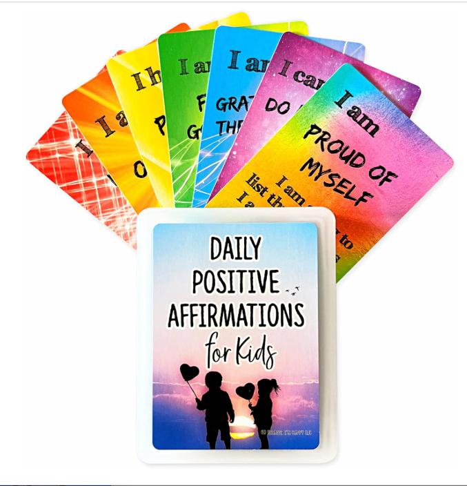 Daily Positive Affirmation Cards for Kids, Mindfulness Activities, Confidence Building,