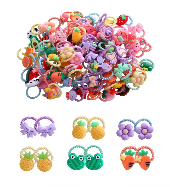 Girl's Elastic Hair Ties Soft Rubber Bands Hair Bands Holders Pigtails Hair Accessories for Girls