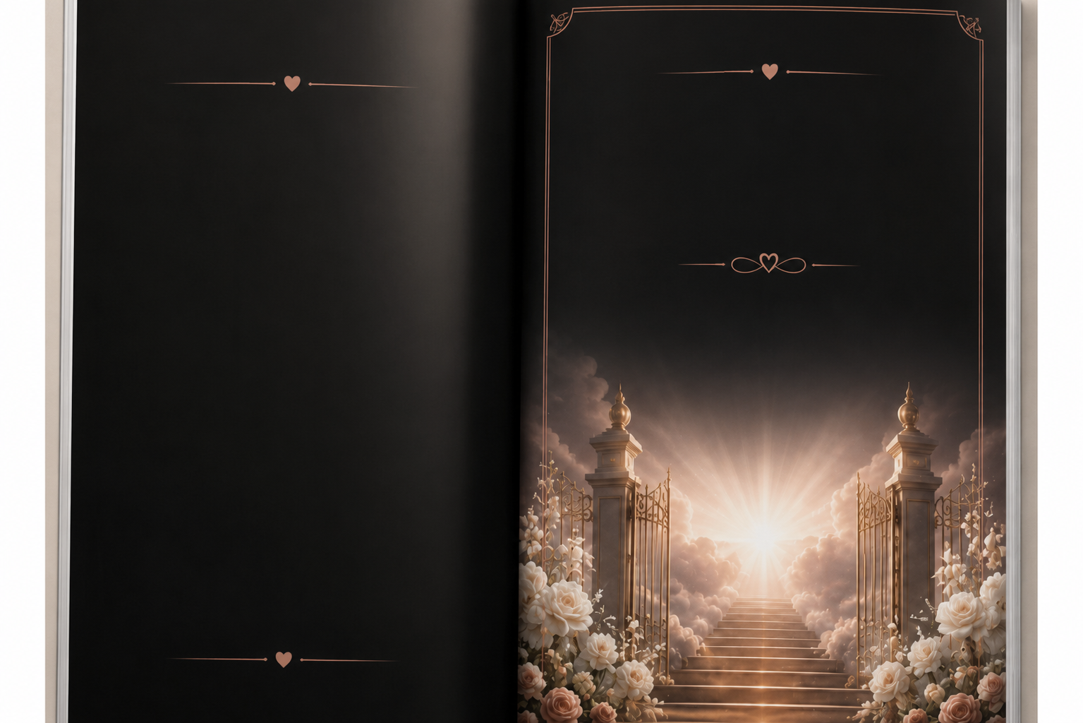 Heaven Sent collection custom funeral program designed to celebrate a loved one's life with grace, peace, and timeless beauty.