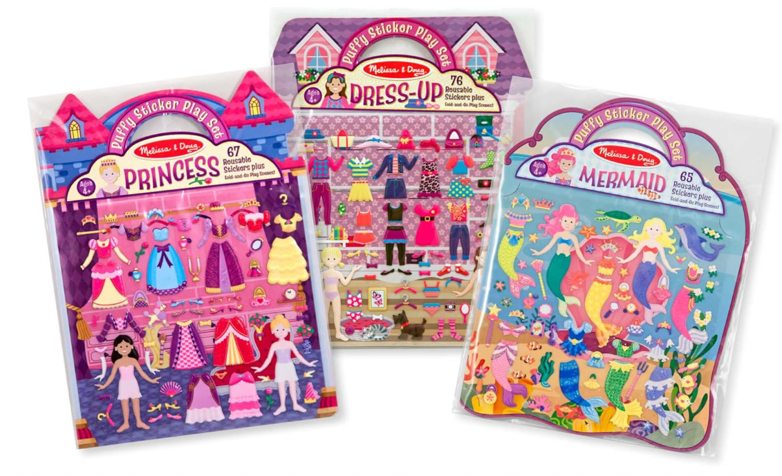 Sticker Activity Books Set of 3 – Dress-Up, Princess & Mermaid