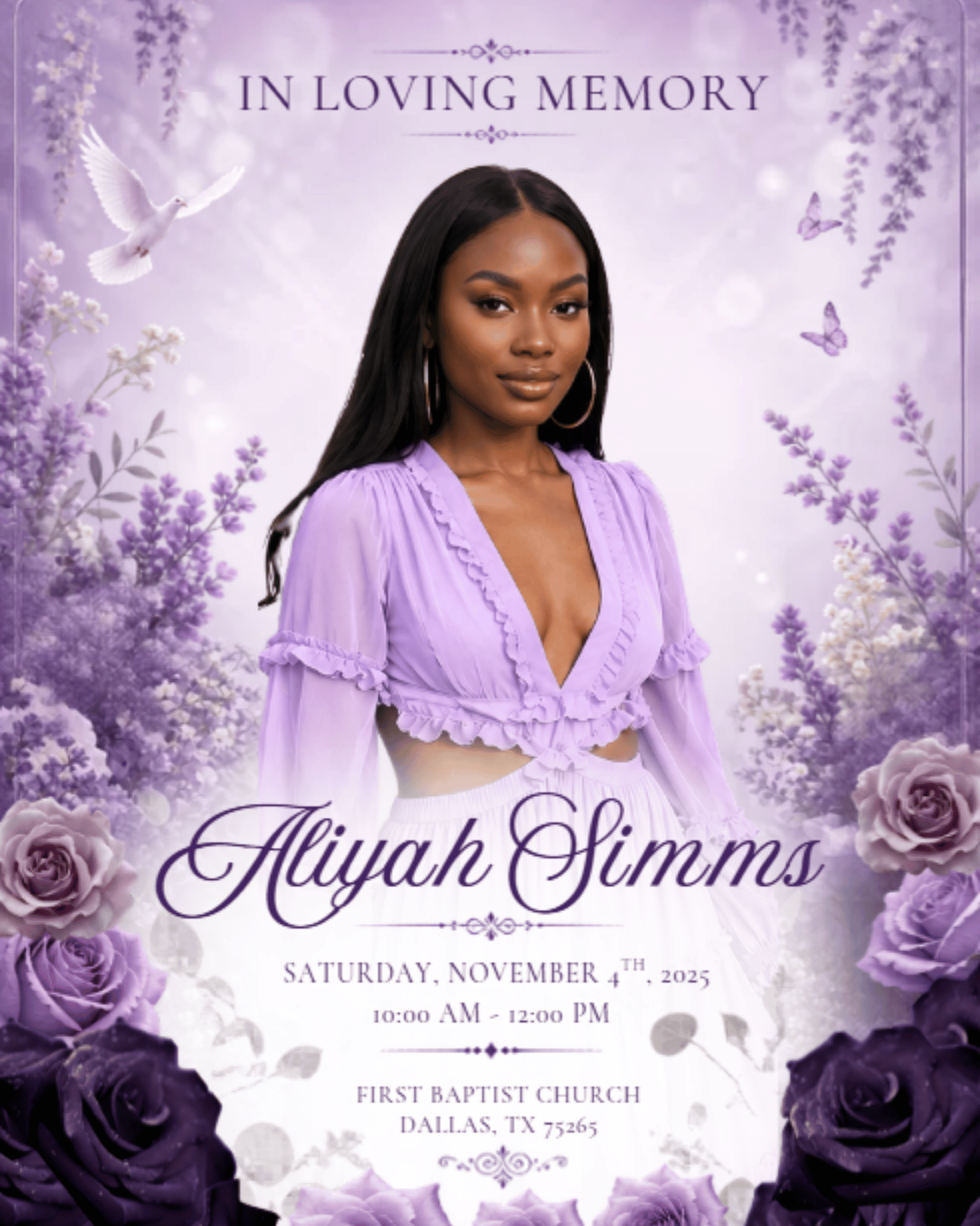 Personalized Garden Bloom funeral program designed with graceful florals to celebrate a loved one's life.
