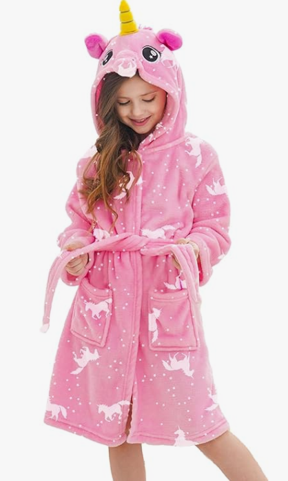 Unicorn Hooded Bathrobe Sleepwear - Unicorn Gifts for Girls