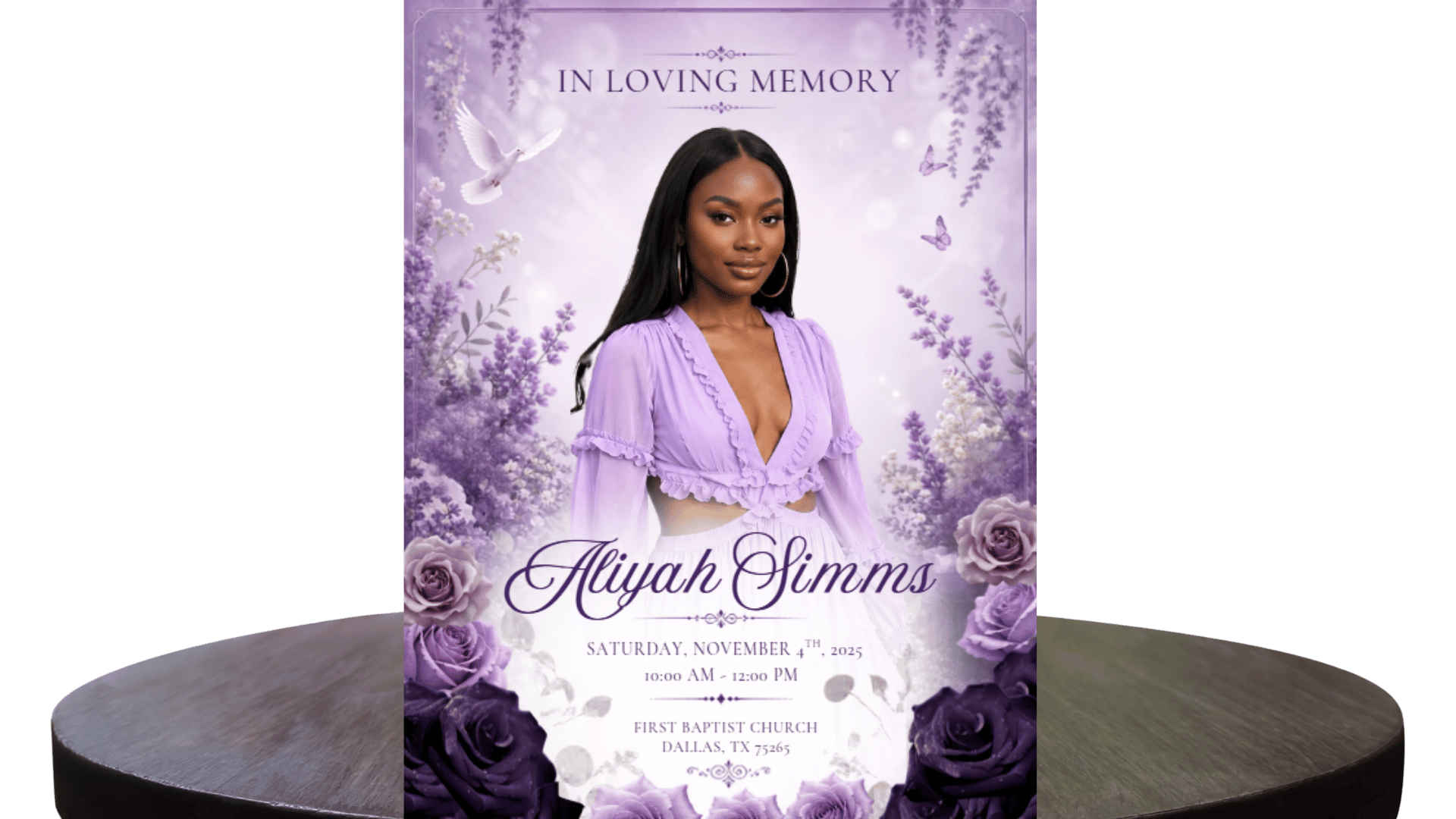 Custom Garden Bloom memorial program showcasing elegant floral artwork and a thoughtfully designed keepsake.