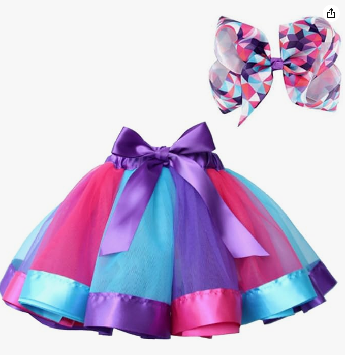 Tulle Rainbow Tutu Skirt for Little Girls Dress Up