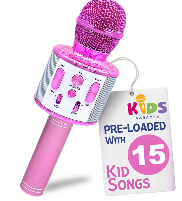 Kids Karaoke Microphone | Includes Pre-Loaded Songs & Bluetooth | Kids Birthday Party Gift | Toy