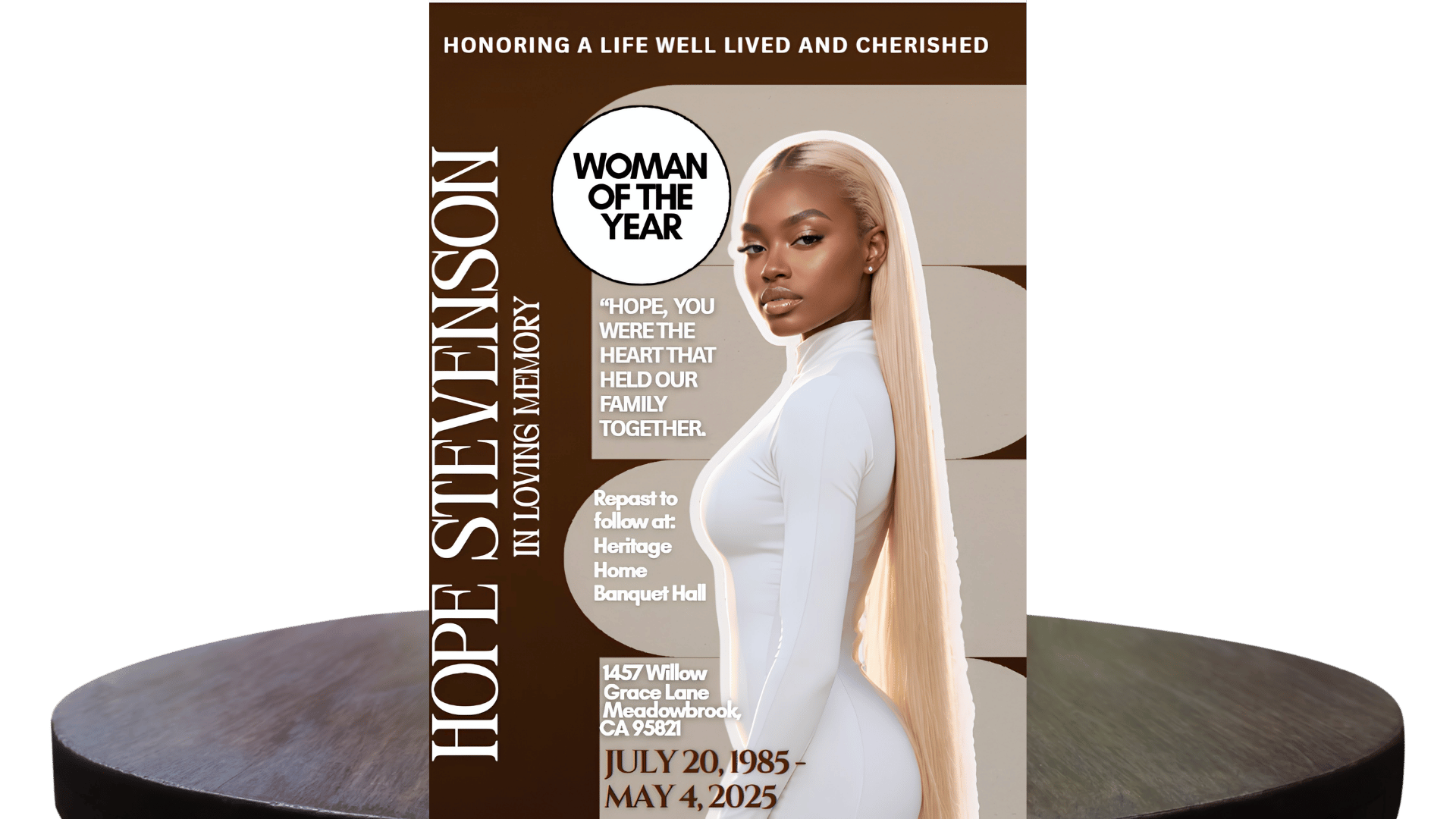 Icon collection custom funeral program designed to honor a loved one whose legacy continues to inspire.