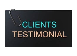 Passive income and residual income client testimonials with paper clip for Moon family enterprise.