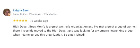 Business development service a women's organization & non-profit in the High Desert, ca.