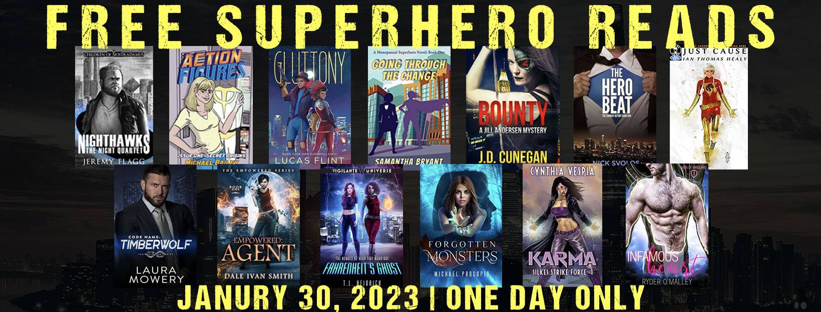Superhero fiction promo banner