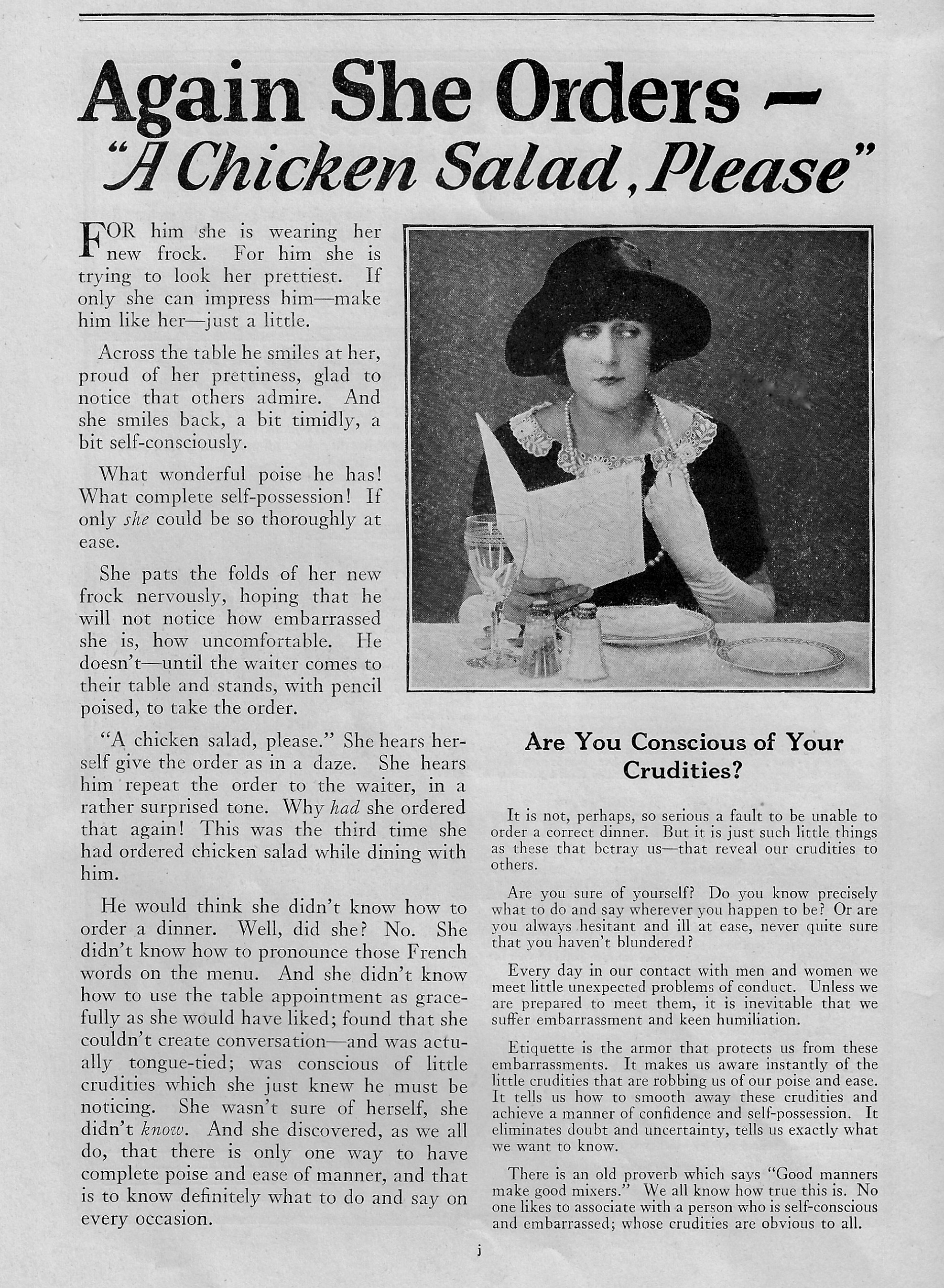 Activa las imagenes: Anuncio de la chica de la ensalada de pollo.