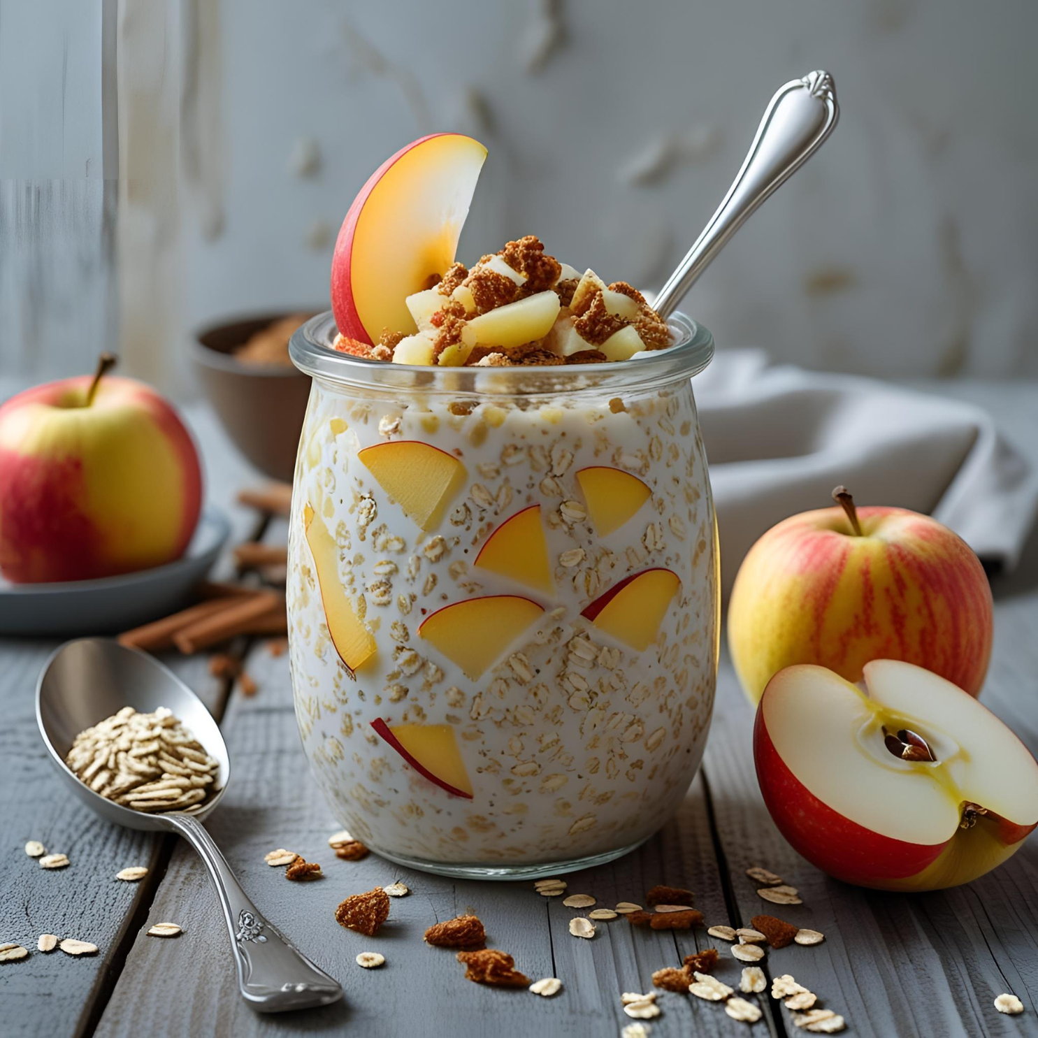Overnight Oats mit Apfel und Zimt