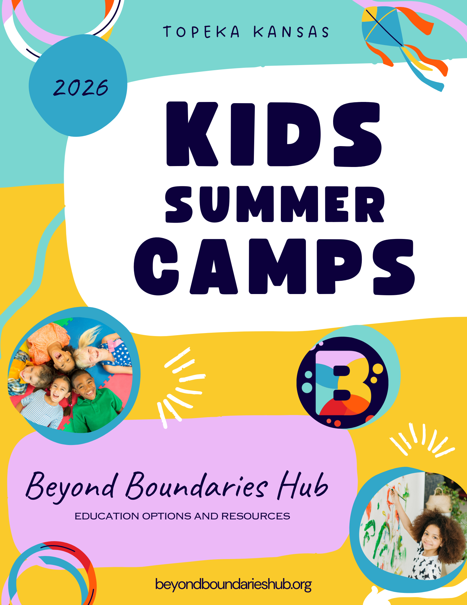 Bright Colorful Flyer for Topeka, KS Summer Camp List