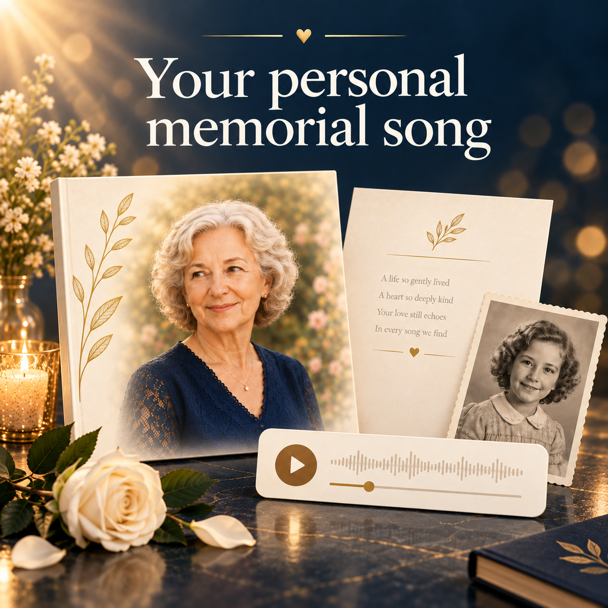 Example of a personal memorial song created from memories, stories and photographs