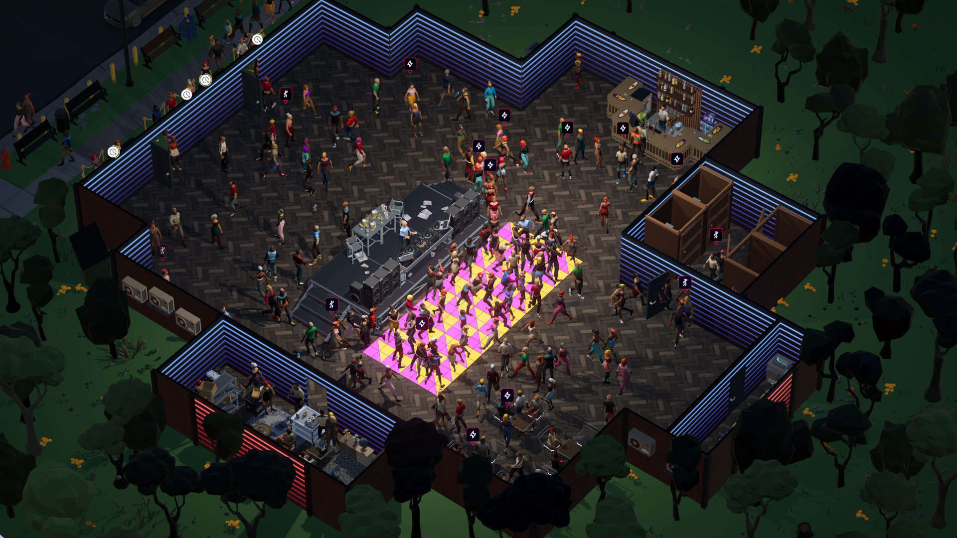 Club management view in Disco Simulator