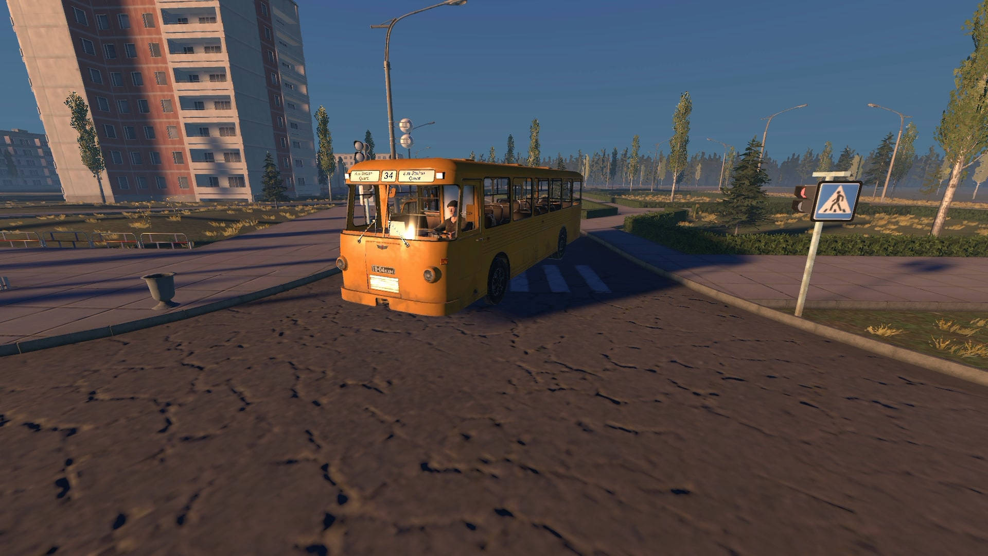 Bus World screenshot featuring a bus on a scenic route