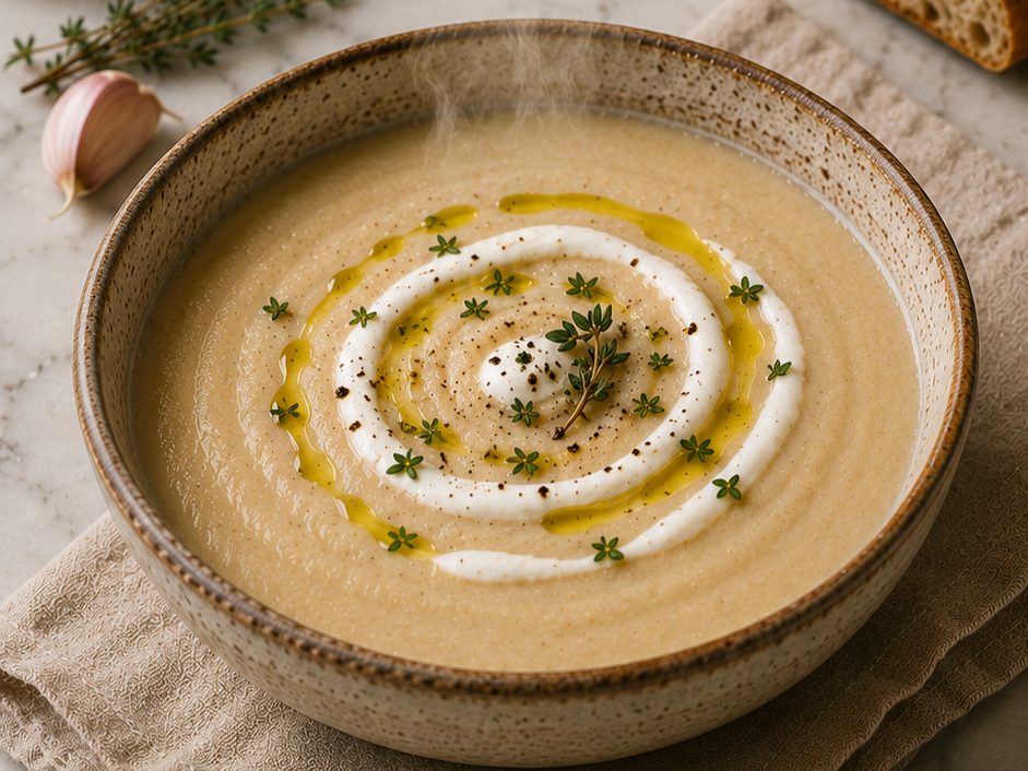 Creamy White Bean and Roasted Garlic Soup