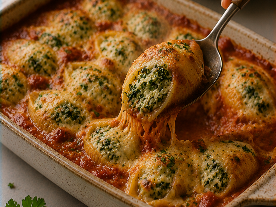 Spinach Ricotta Stuffed Pasta Shells