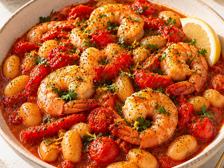 Smoky Shrimp & Butter Bean Skillet