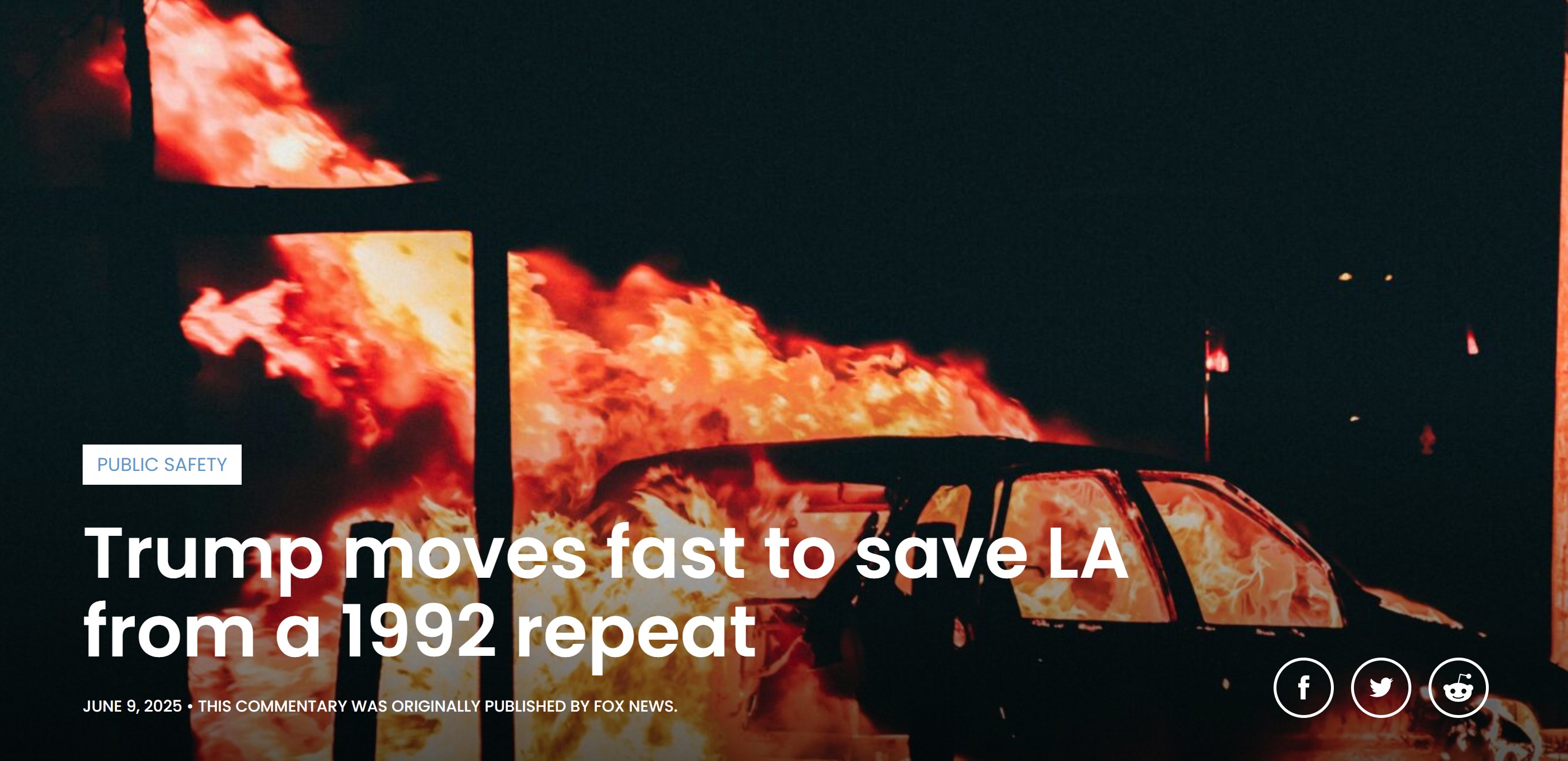 Trump moves fast to save LA from a 1992 repeat
