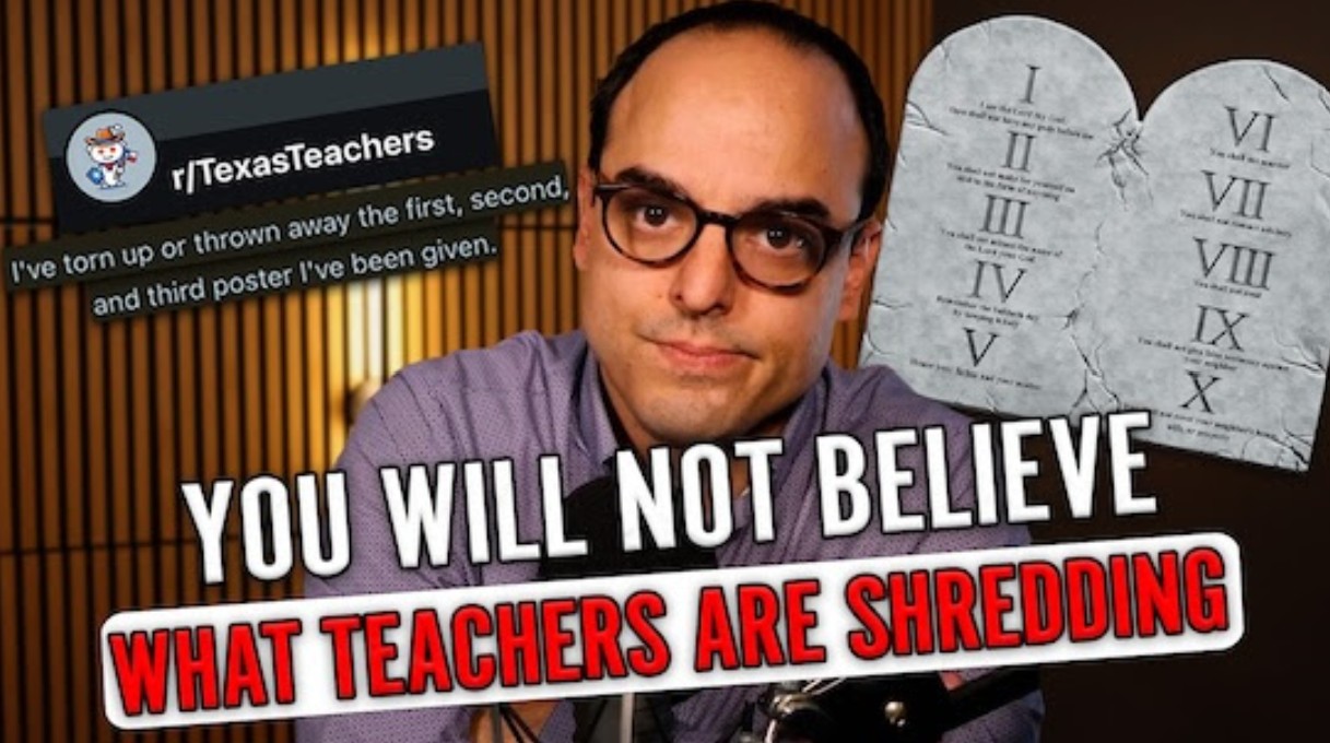 Texas Teachers Ripping Up 10 Commandments
