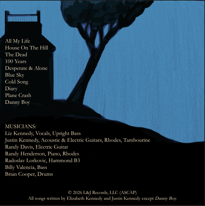 back of album with track credits