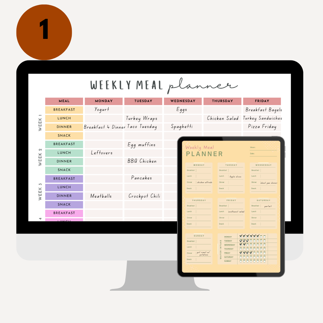 Weekly and daily meal planners