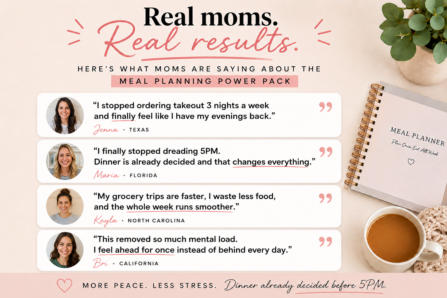 Real moms real results for the Meal Planning Power Pack