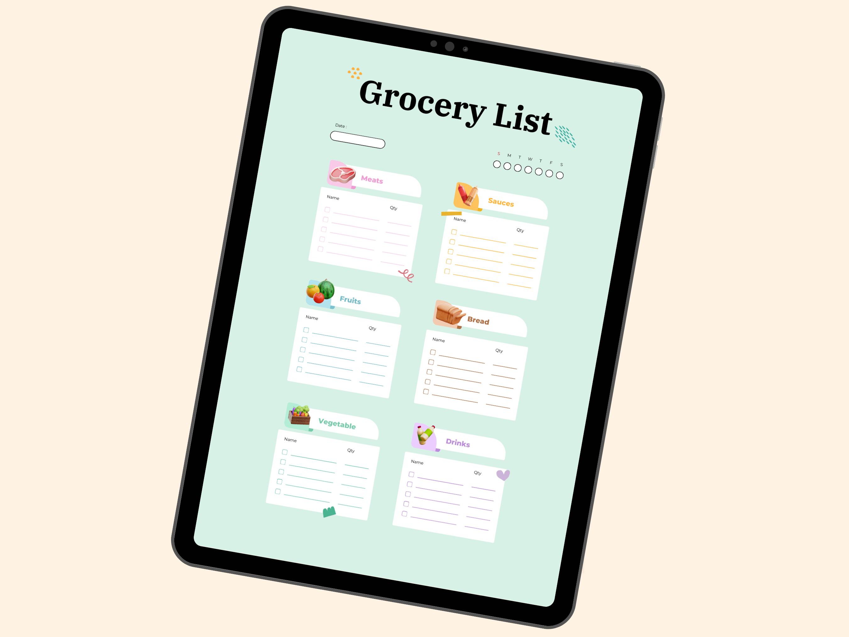 Preview of Breakfast Recipes and Grocery List