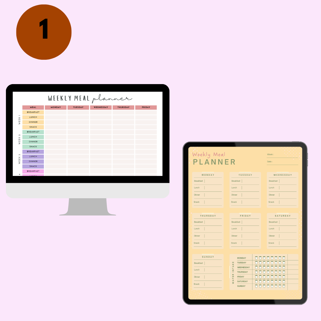 Weekly & Daily Meal Planner Kit