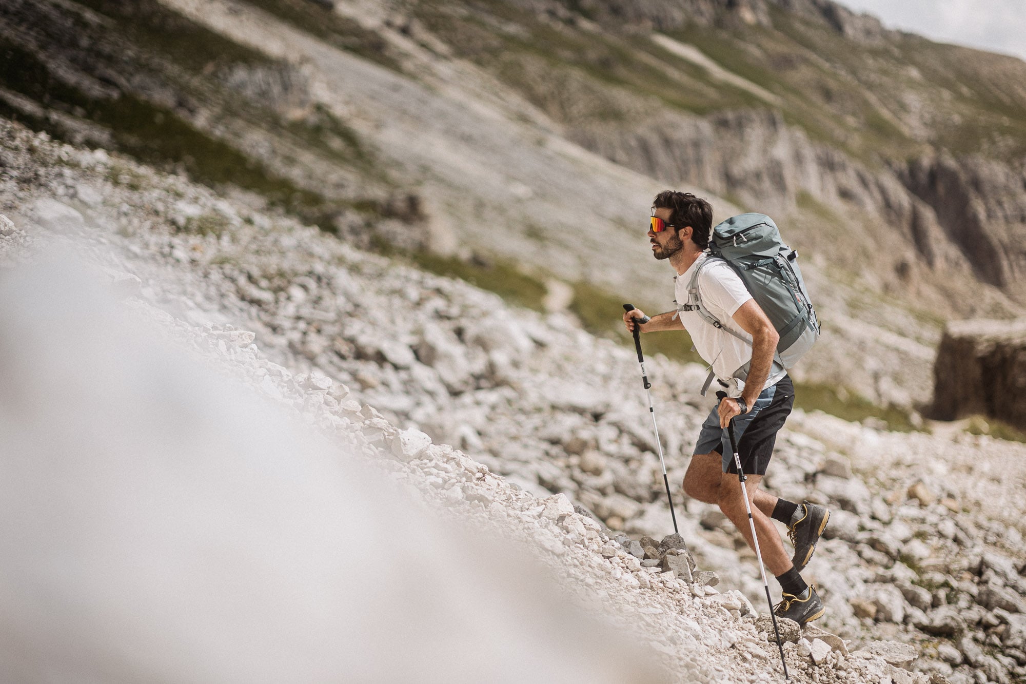 LEKI Makalu walking poles on a UK trail