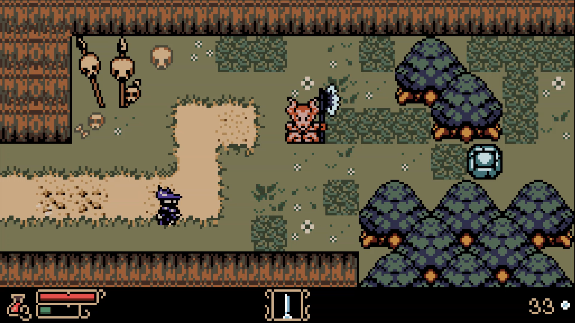 Souls-like game in a Game Boy aesthetic.