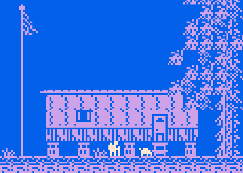 First person view of cyclist on an obstacle course above the water.