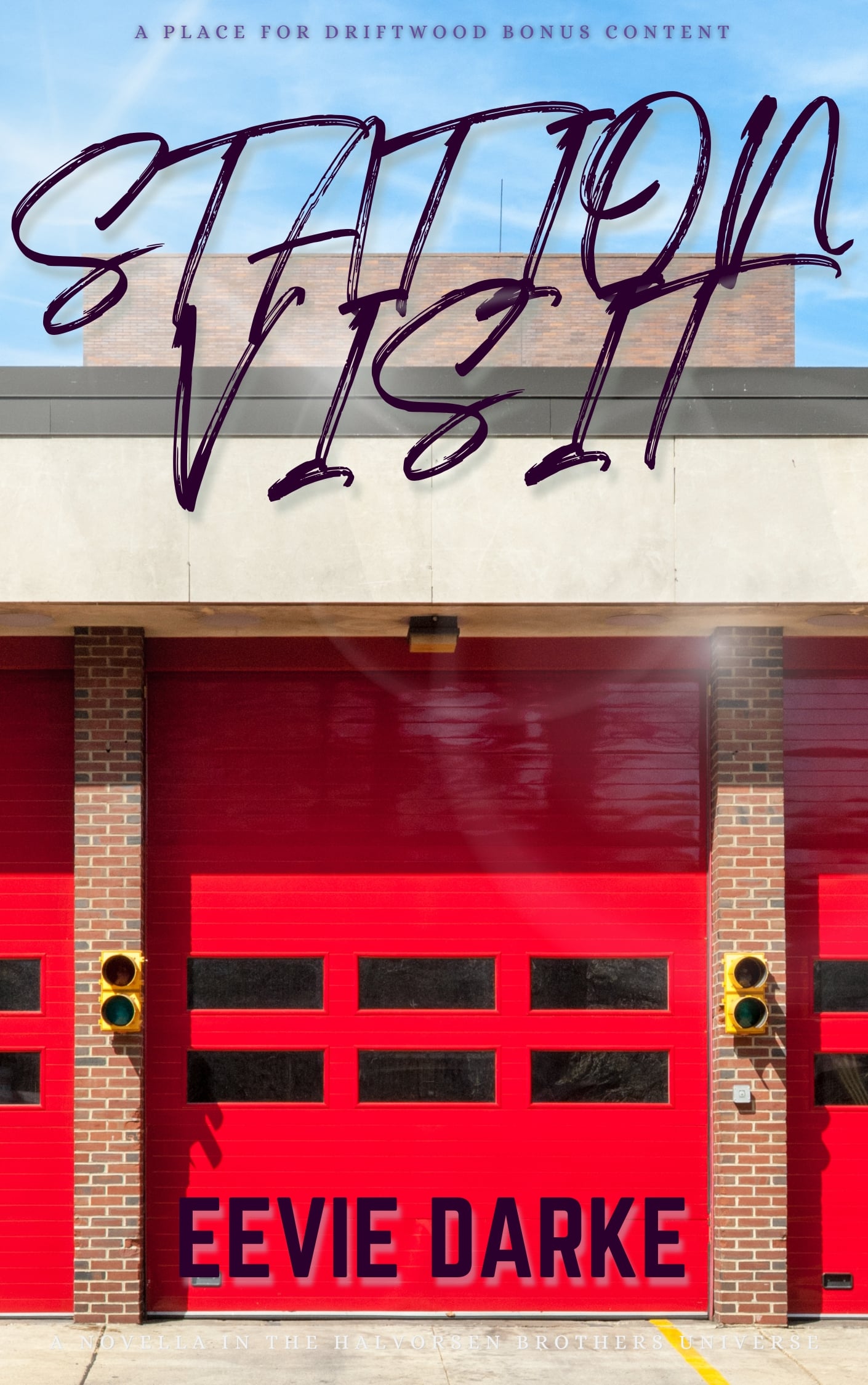 Station Visit by Eevie Darke, image of firehouse station door in background