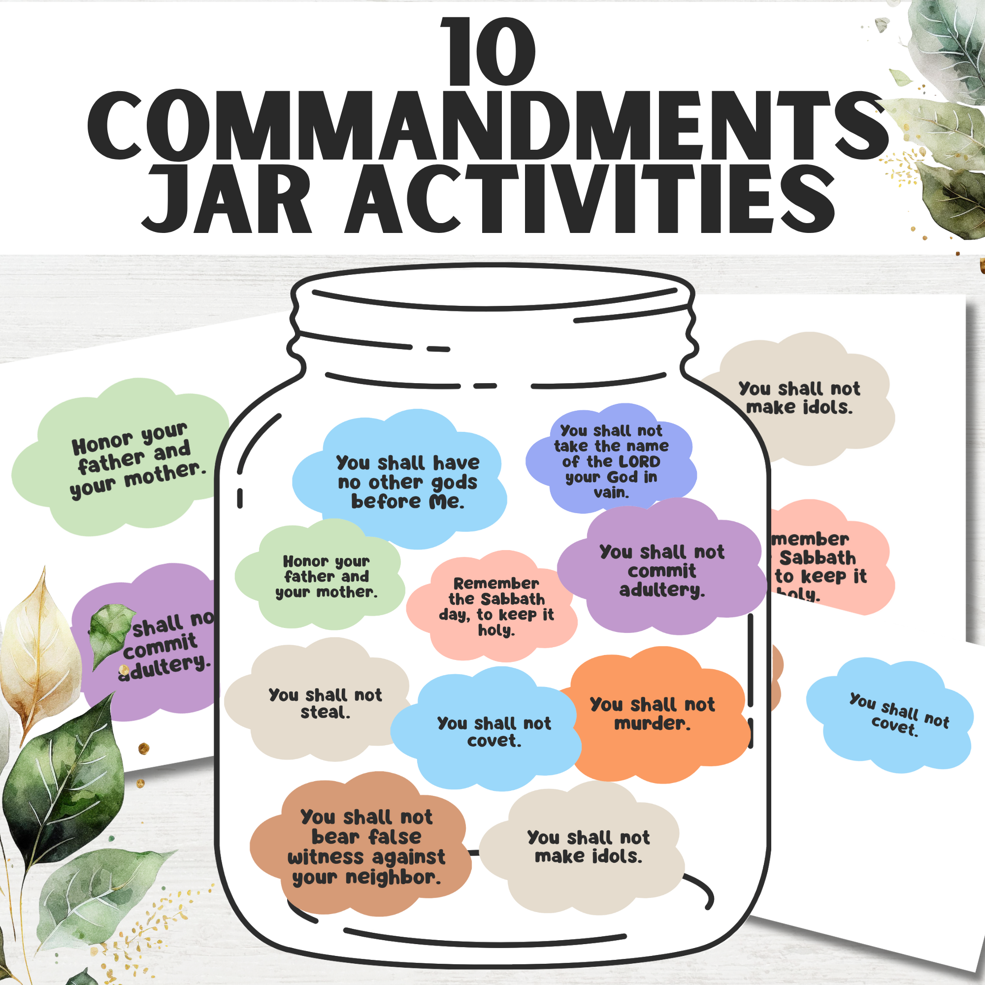 10 Commandments Scripture Jar for Kids
