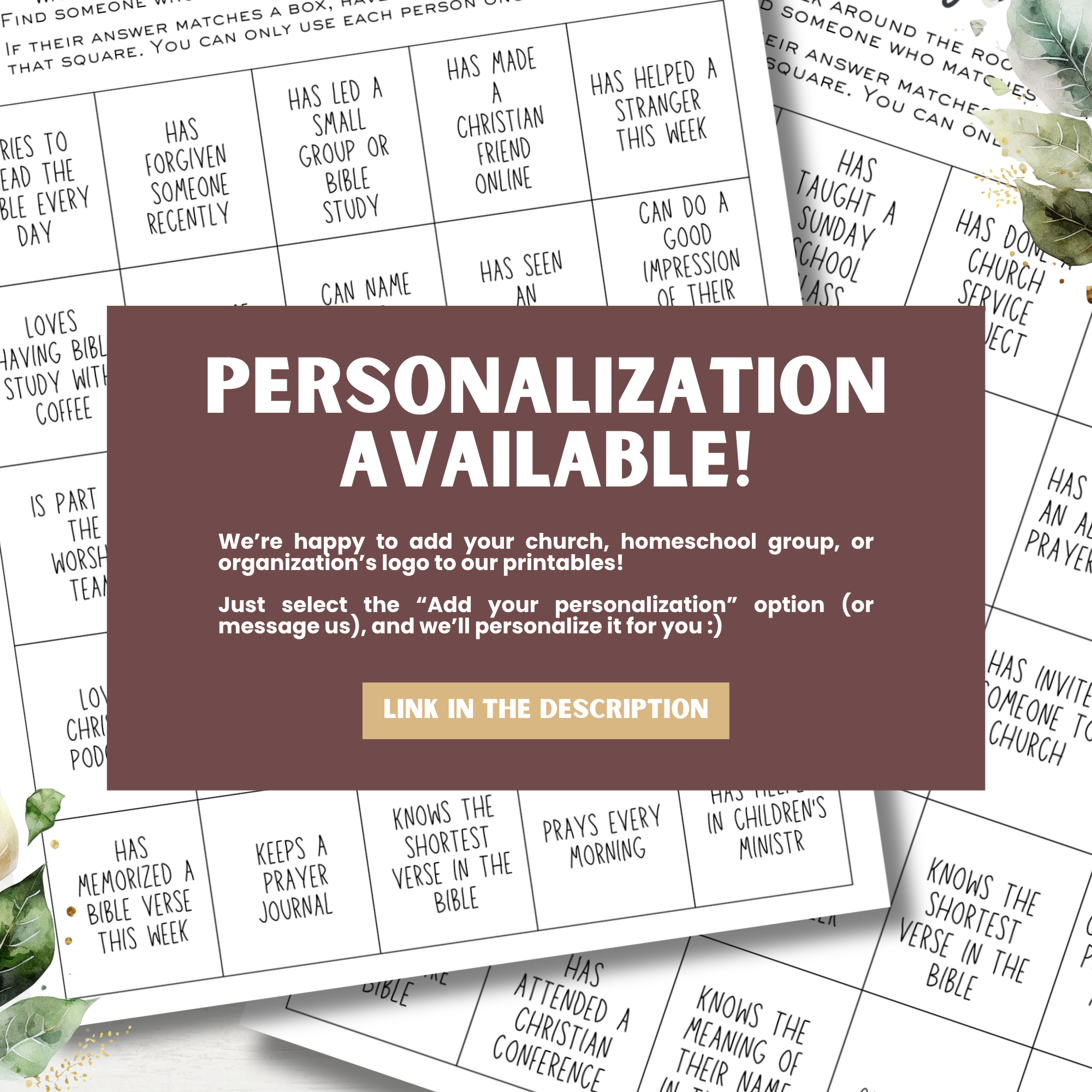 PERSONALIZED Find Someone Who Bingo