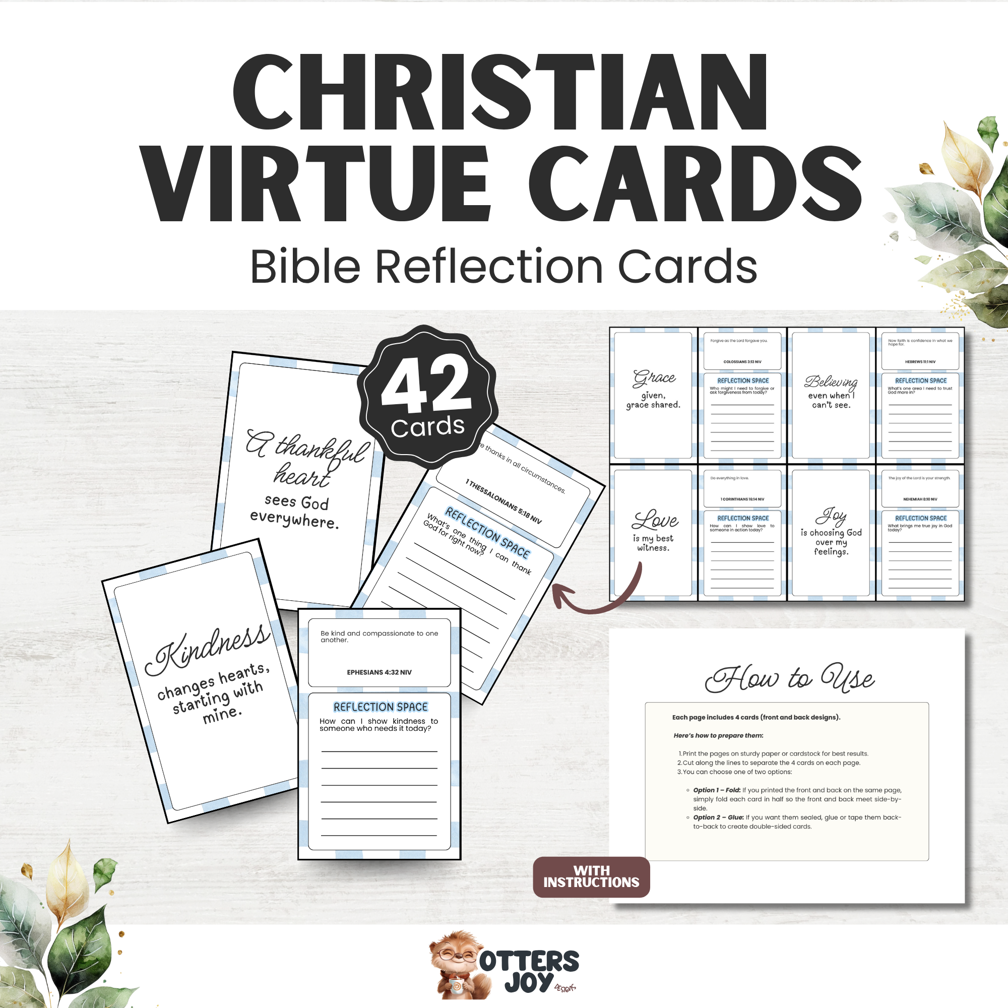 42 Christian Virtue Reflection Cards