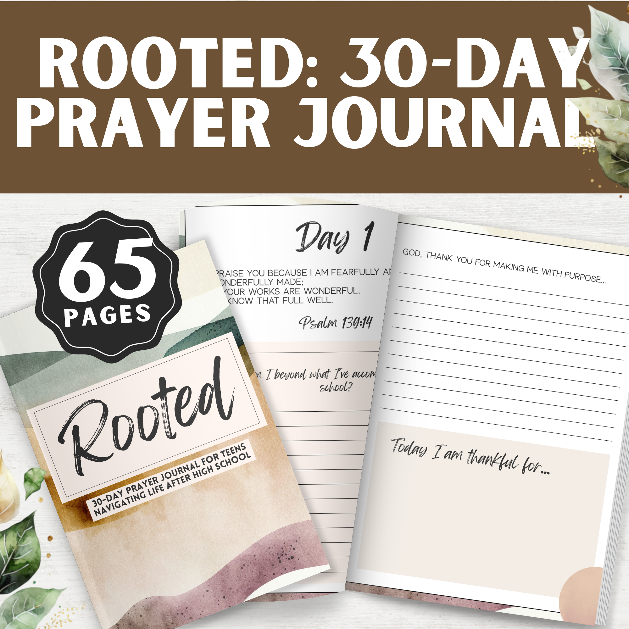 Rooted: 30-day prayer journal for teen