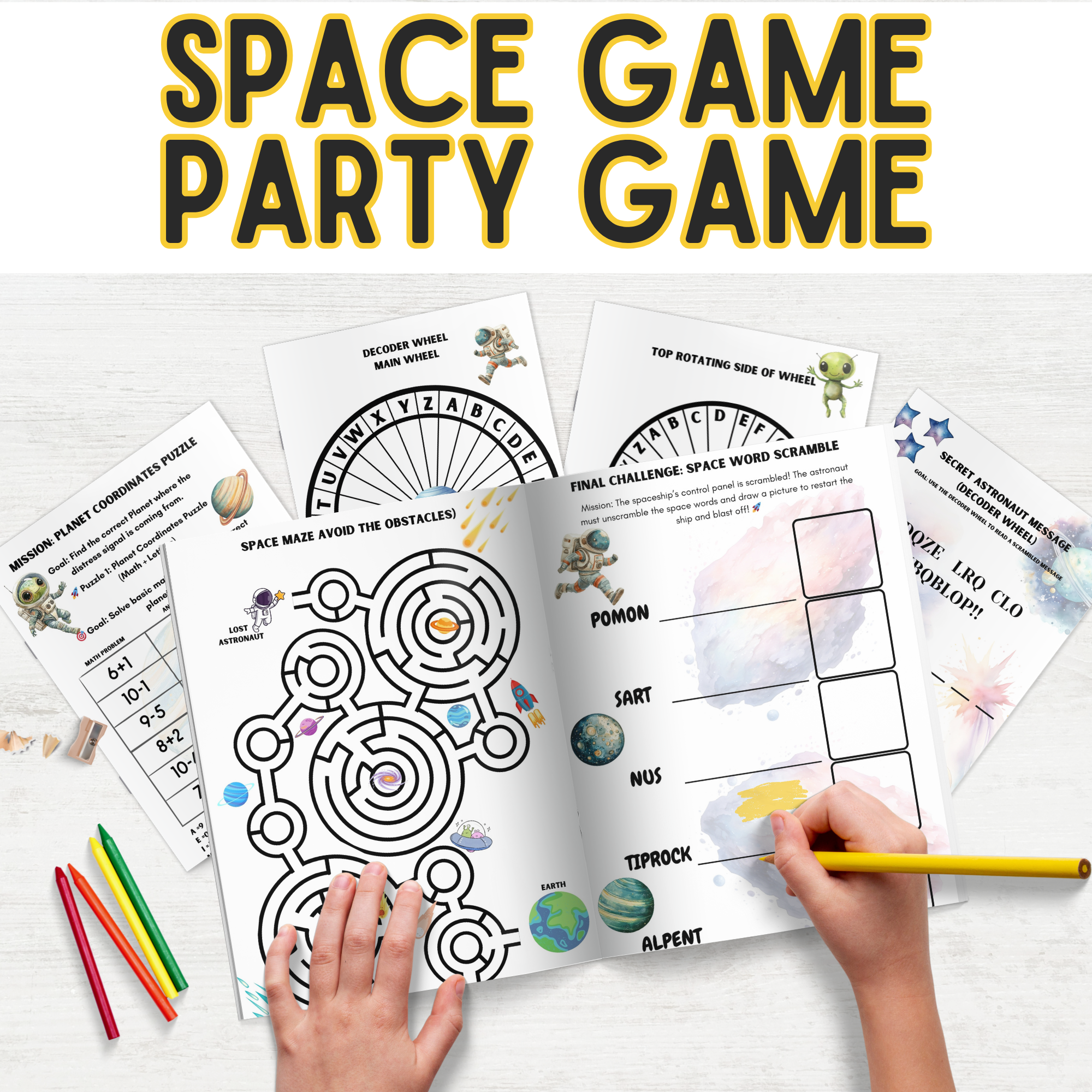 Space Game Party Game, Printable Kids Astronaut Birthday Game