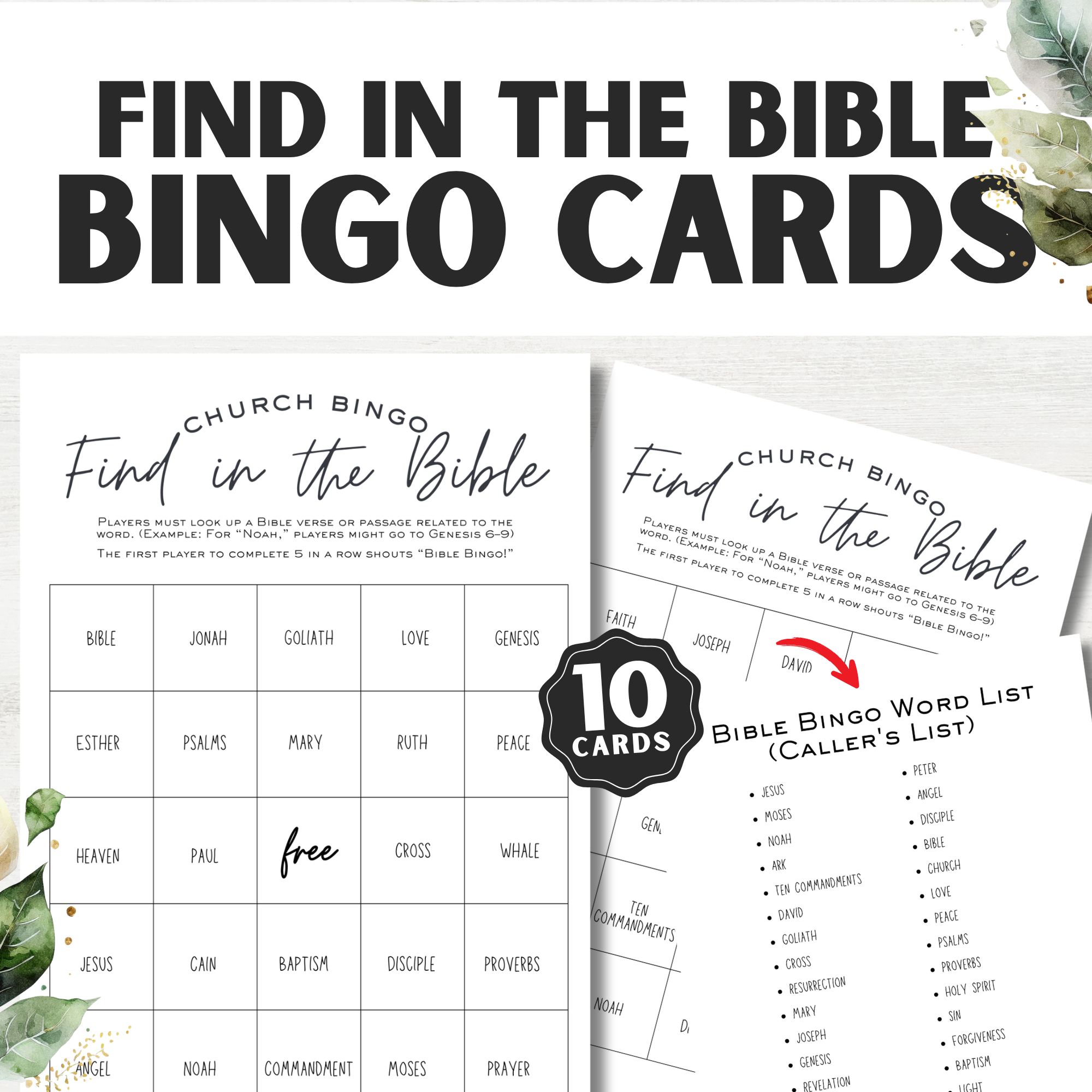 Books of the Bible Bingo Game