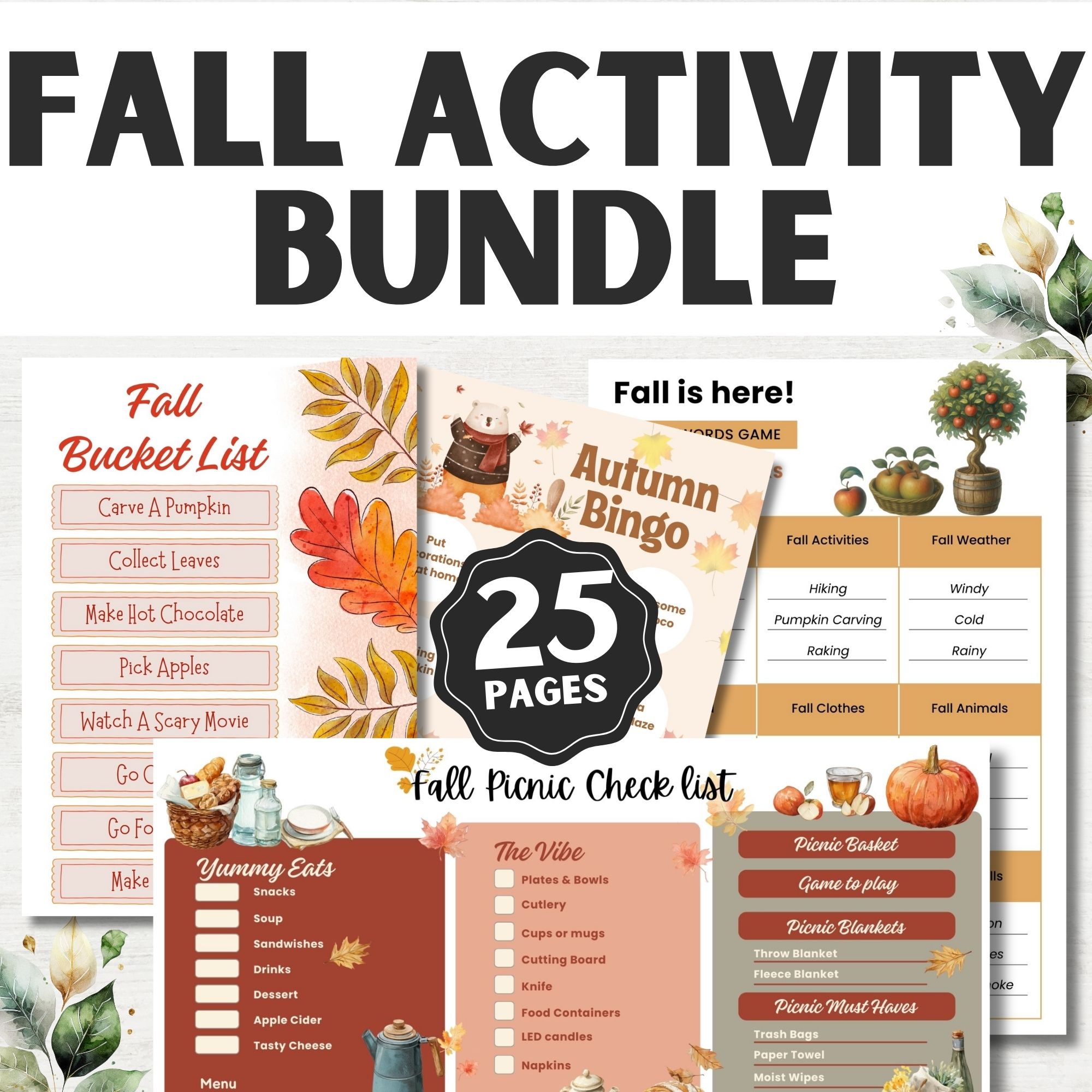 Fall Activity Bundle For Classroom