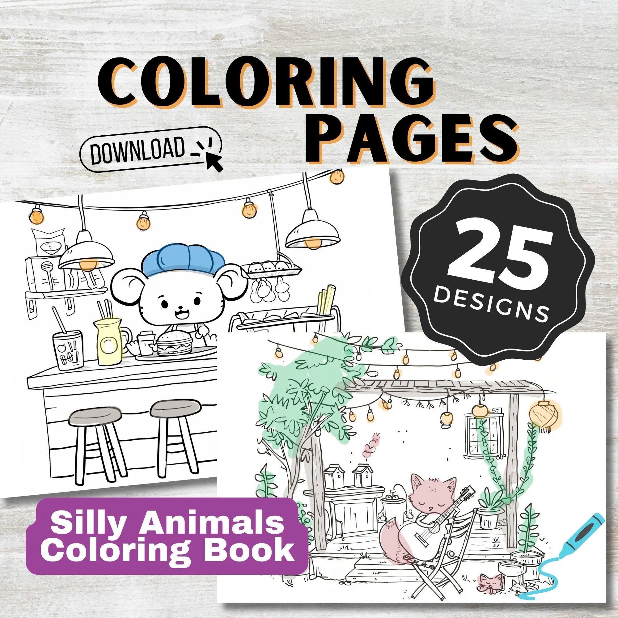 Cute animals to color