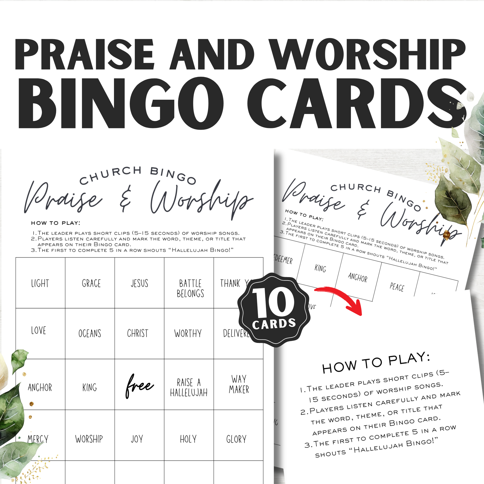 Praise and Worship Bingo Card