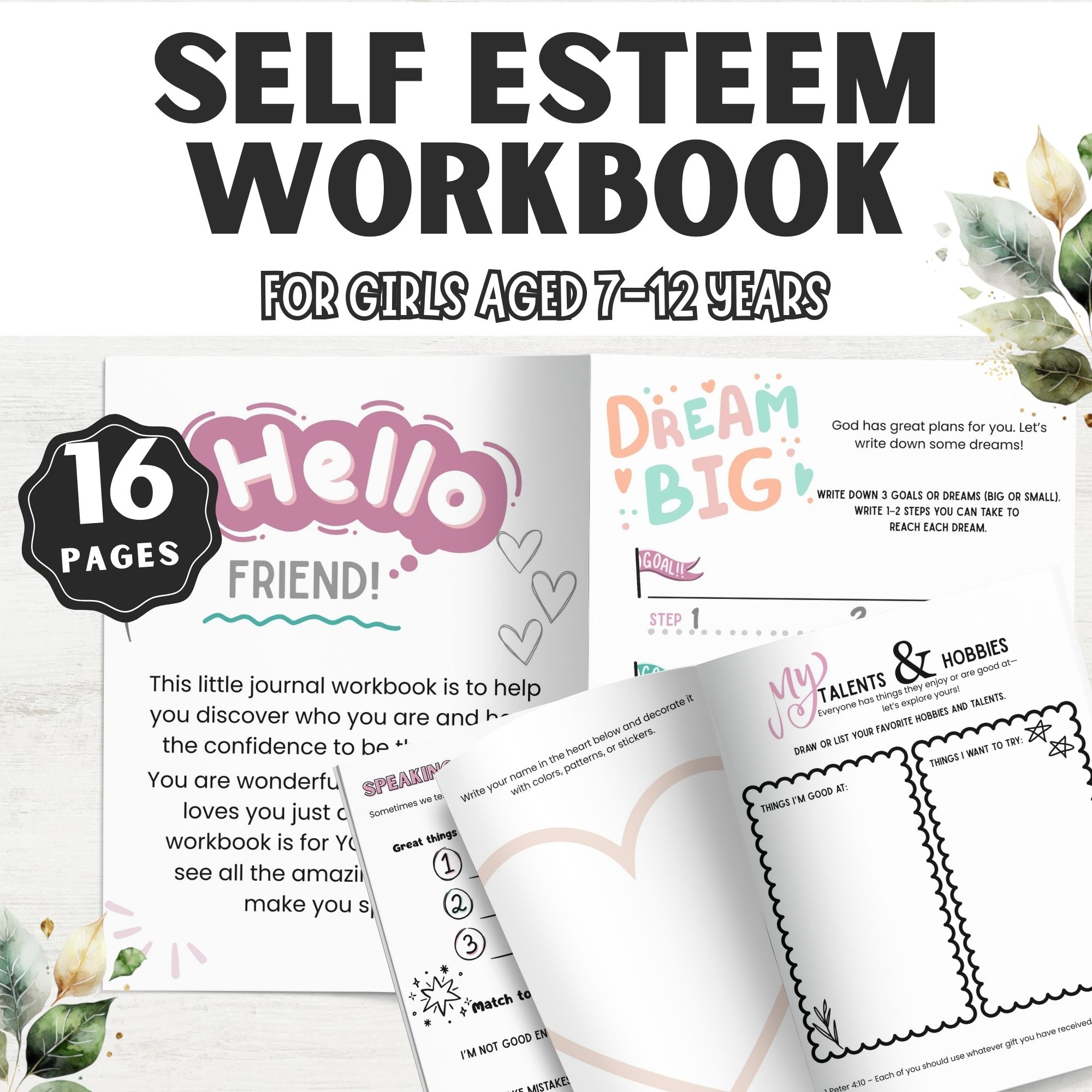 Christian Self Esteem Workbook for Girls