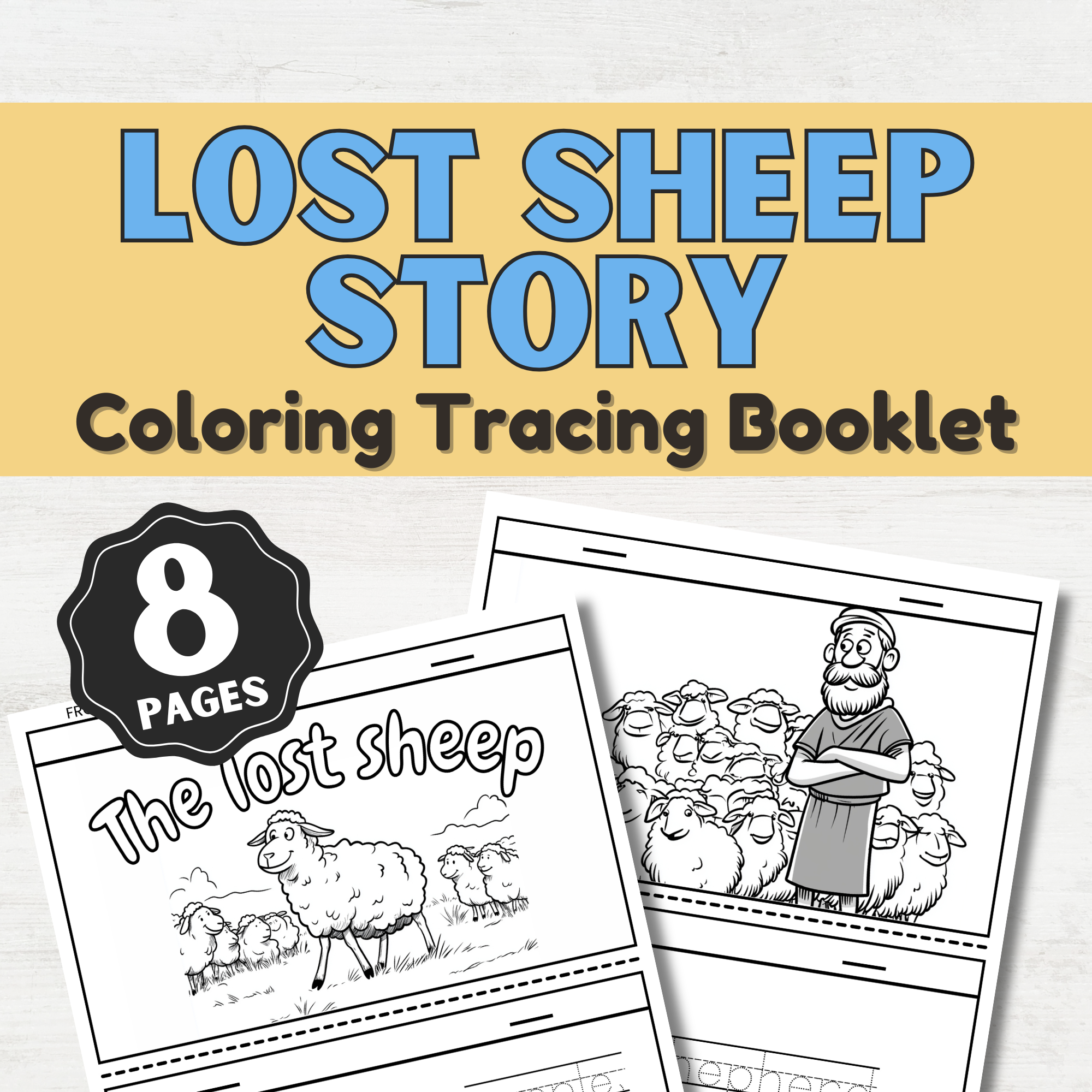 Kids Lost Sheep Story Coloring Booklet